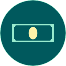 Business payments circle icon